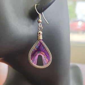 Purple and Silver Bohemian Earrings
